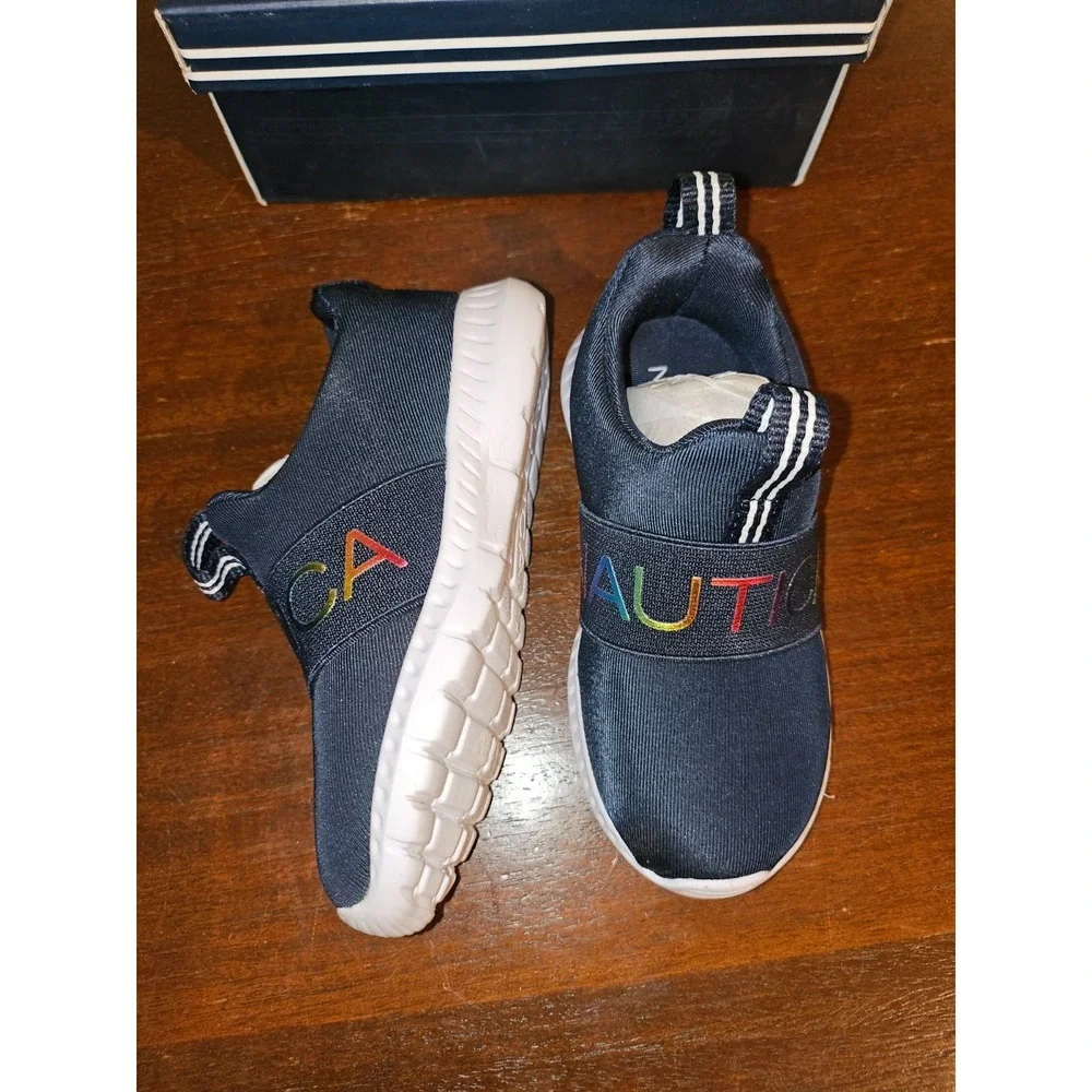 Nautica Mattoon/Navy Rainbow Metallic KA0115G‎ Toddler Size 7 Slip On Shoes
